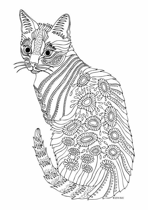 Cat Adult Coloring Book
 629 best Adult Colouring Cats Dogs Zentangles images on
