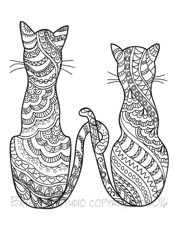 Cat Adult Coloring Book
 630 best Adult Colouring Cats Dogs Zentangles images on
