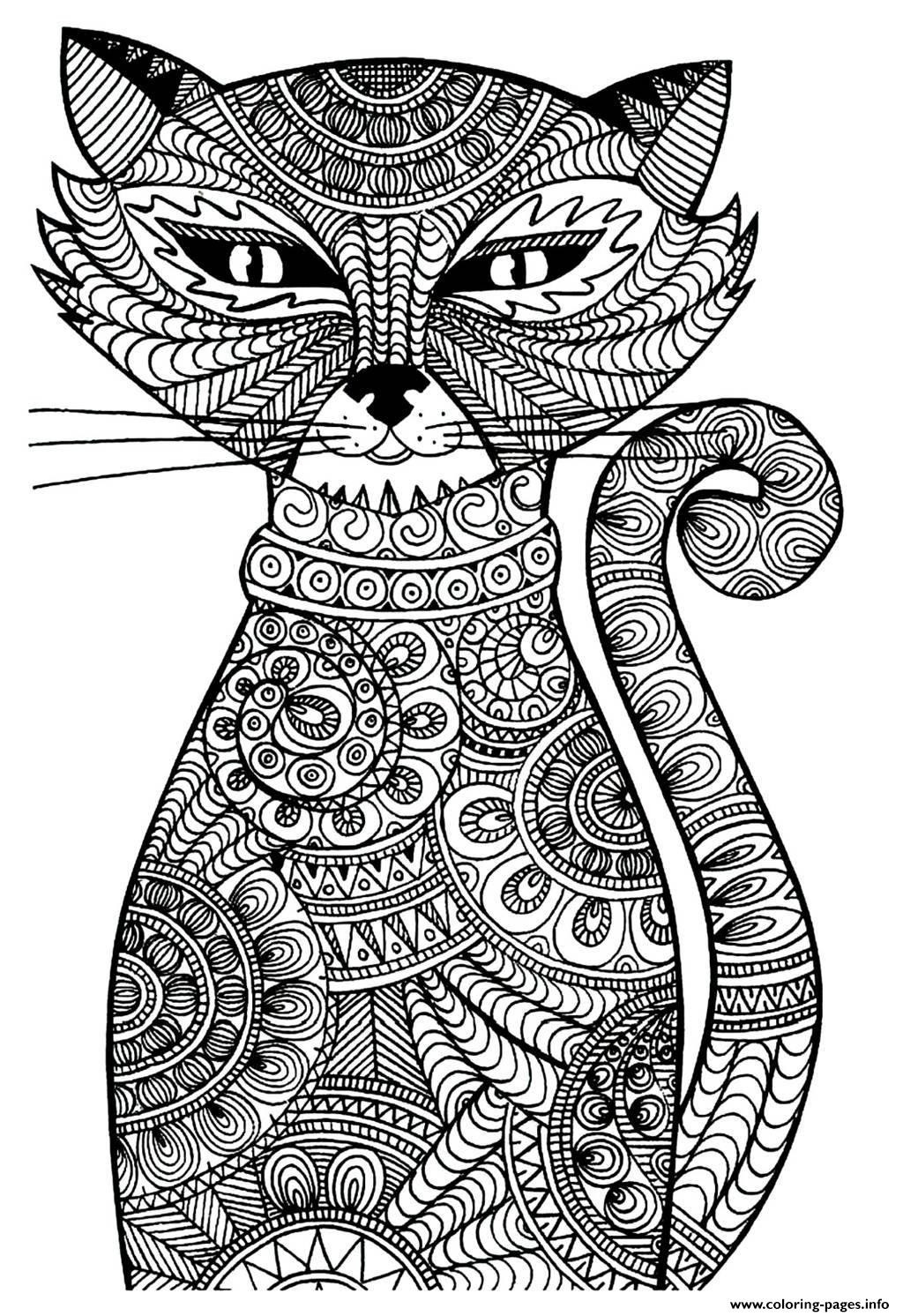 Cat Adult Coloring Book
 adult cat Coloring pages Printable