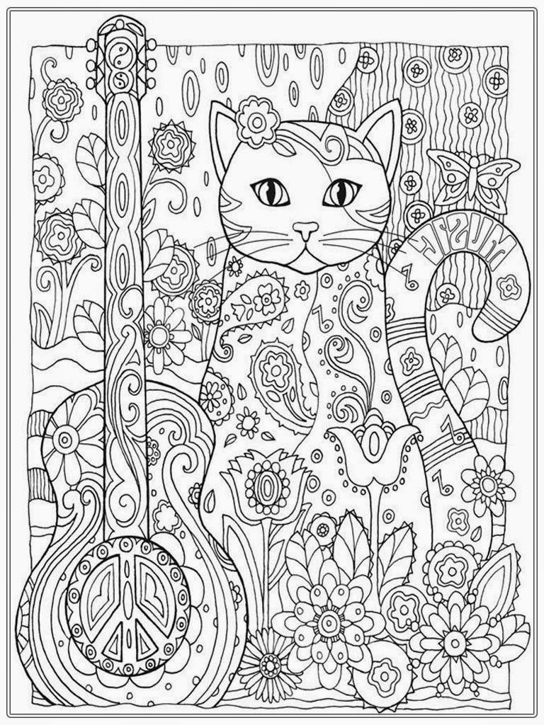 Cat Adult Coloring Book
 Cat Coloring Pages For Adult