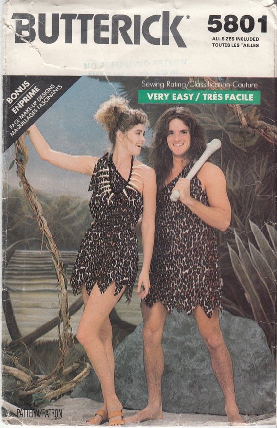 Caveman Costume DIY
 Couples Costume Pattern EASY CAVEMAN CAVEWOMAN by