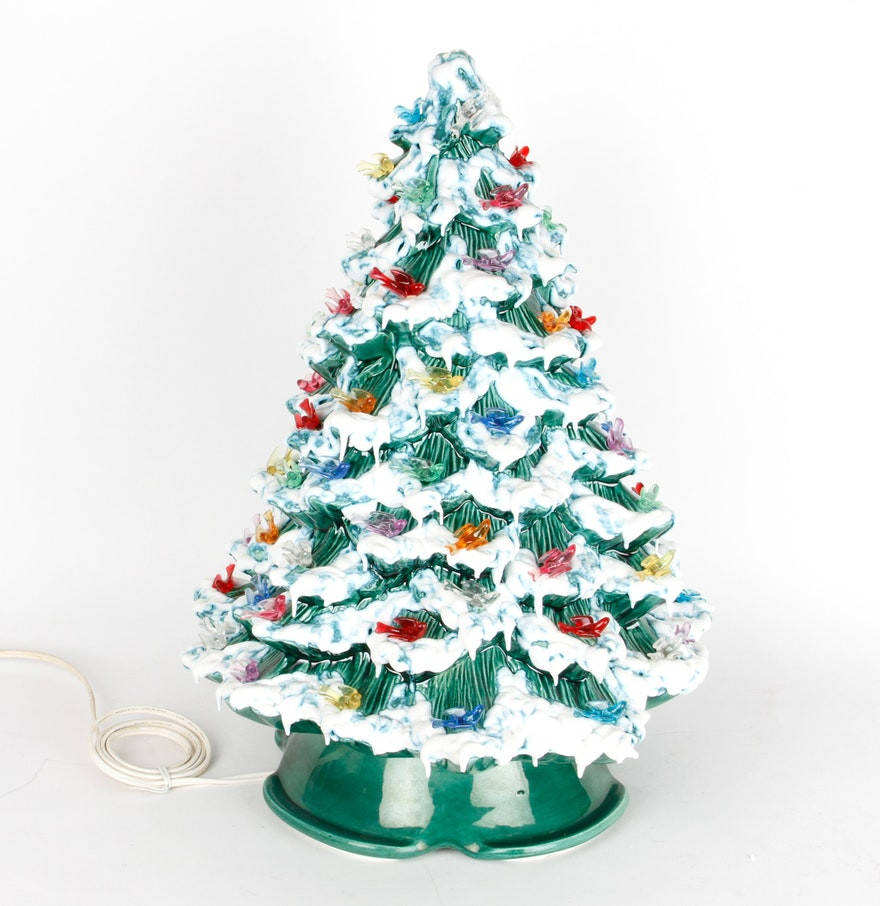 Ceramic Christmas Tree Lamp
 Vintage Ceramic Christmas Tree Lamp with Bird Ornaments EBTH