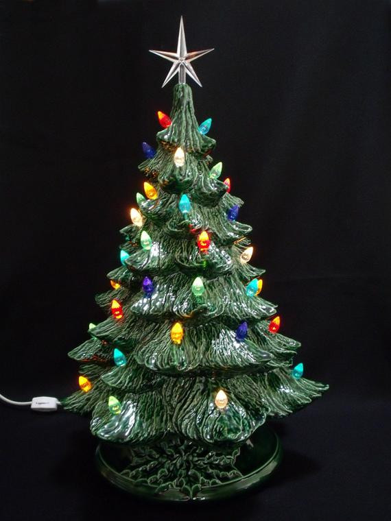 Ceramic Christmas Tree Lamp
 Vintage Style Ceramic Christmas Tree with Music by