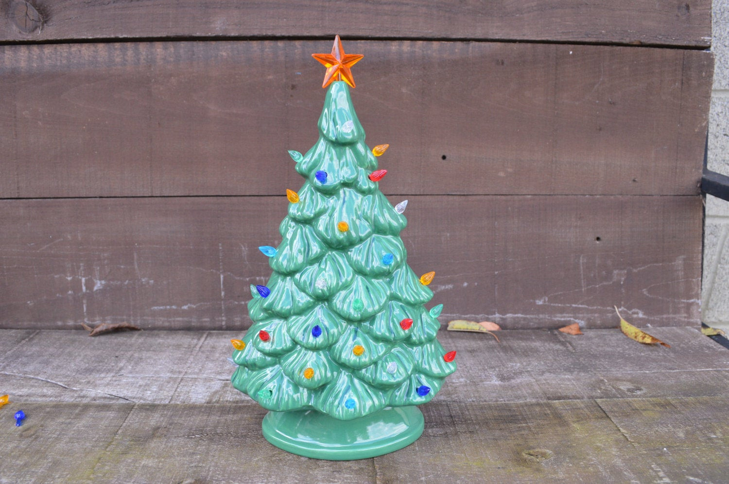 Ceramic Christmas Tree Lamp
 Vintage Style Ceramic Christmas Tree with Lights Handpainted