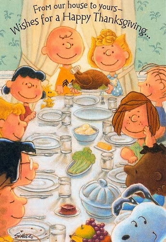 Charlie Brown Thanksgiving Table
 Harris Sisters GirlTalk Happy Thanksgiving from the Peanuts