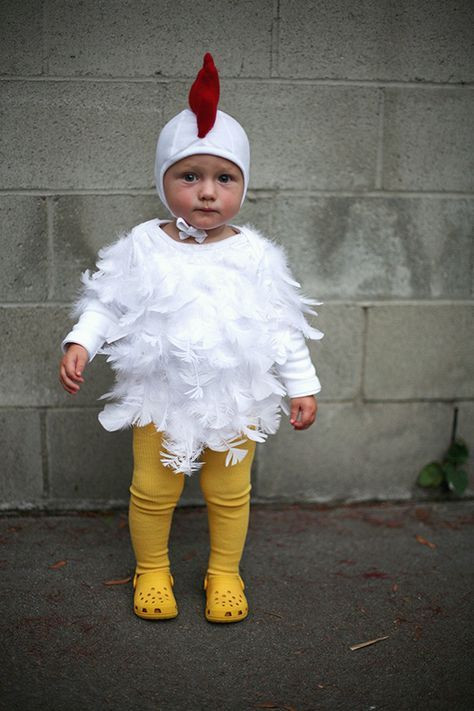 Chicken Costume DIY
 DIY baby chicken costume Halloween 2013