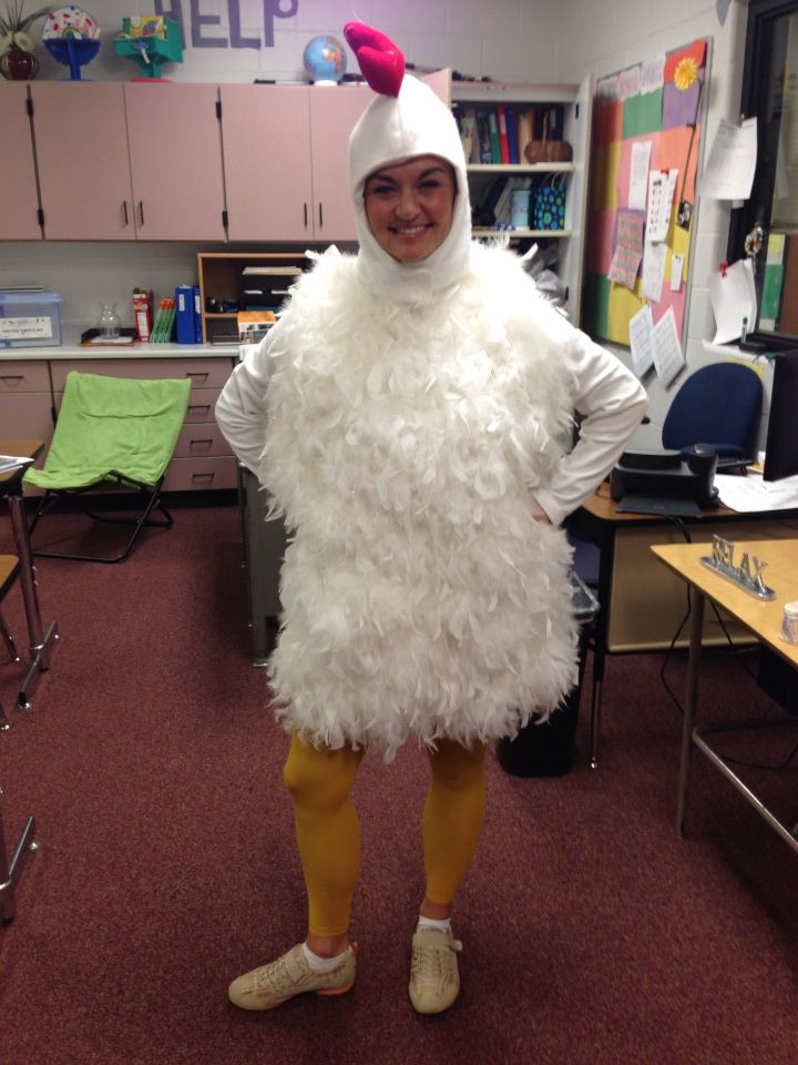Chicken Costume DIY
 Adult chicken costume Halloween Pinterest