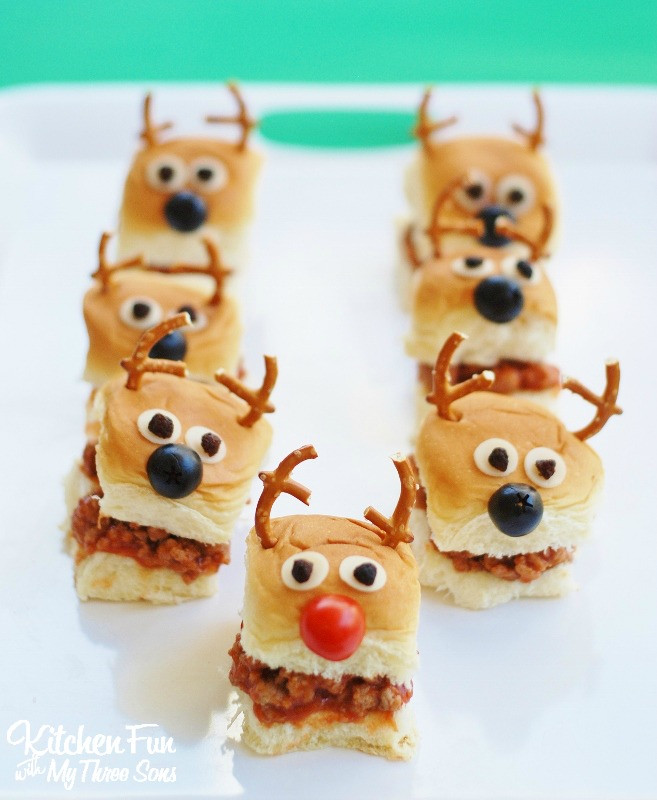 Children'S Christmas Party Food Ideas
 Christmas Party Idea Reindeer Sloppy Joe Sliders with