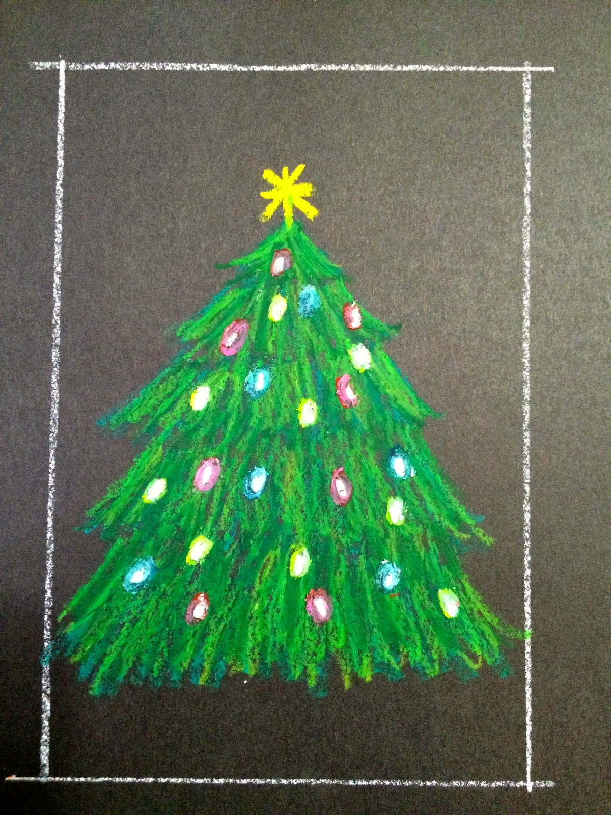 Christmas Art Ideas
 Kathy s Art Project Ideas Oil Pastel Christmas Tree in a