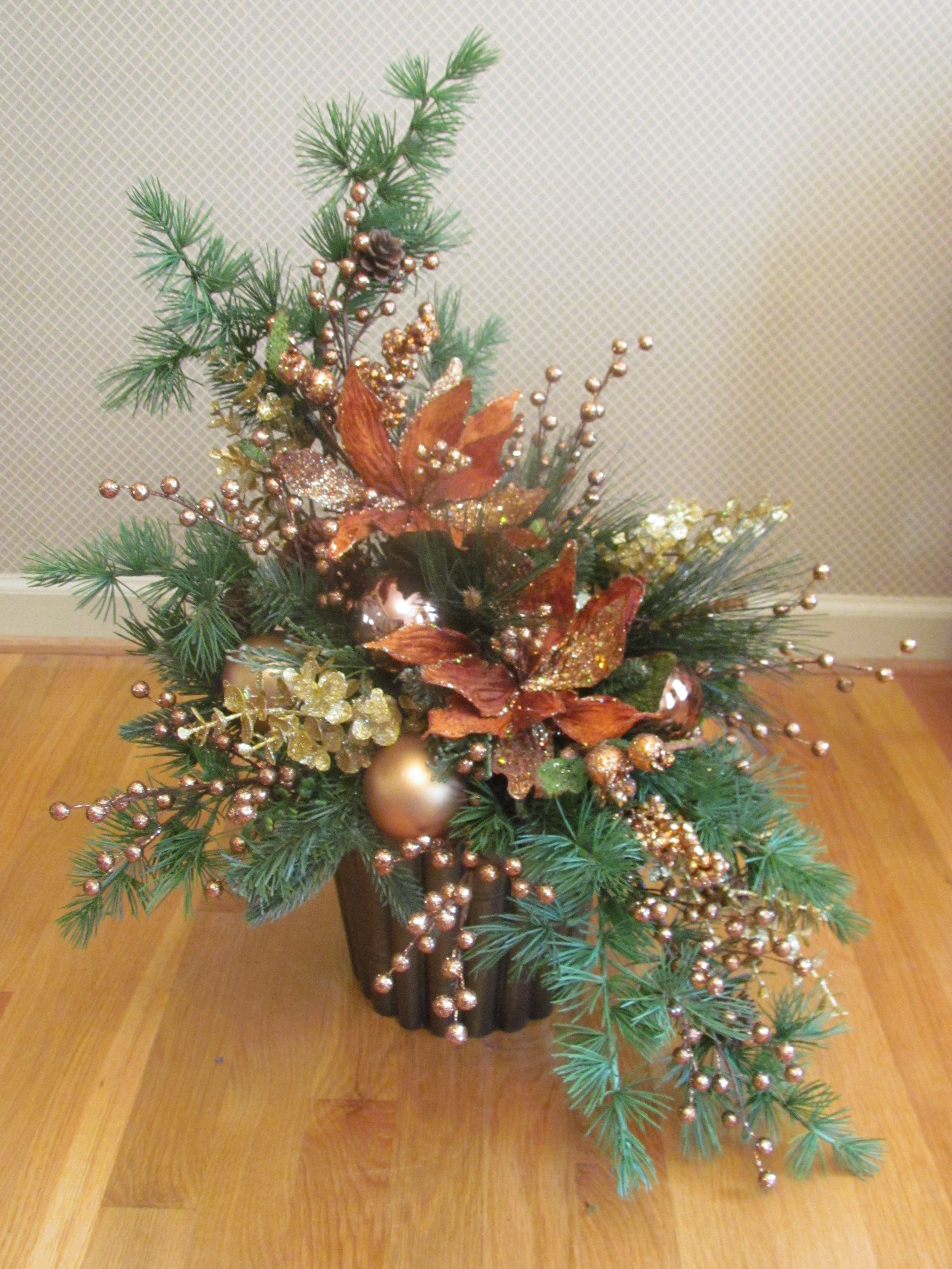 Christmas Artificial Flower Arrangements
 e of a reverse matched pair of artificial Christmas
