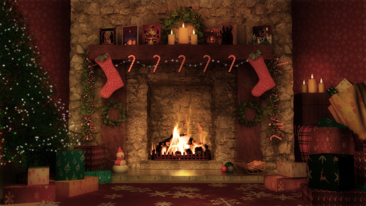 Christmas Background Fireplace
 A poem about Christmas memories and family