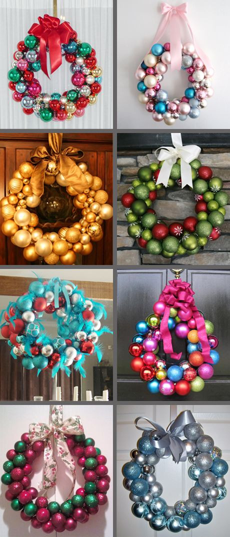 Christmas Ball Wreath DIY
 Glass ball ornament wreath DIY ideas holiday DIY
