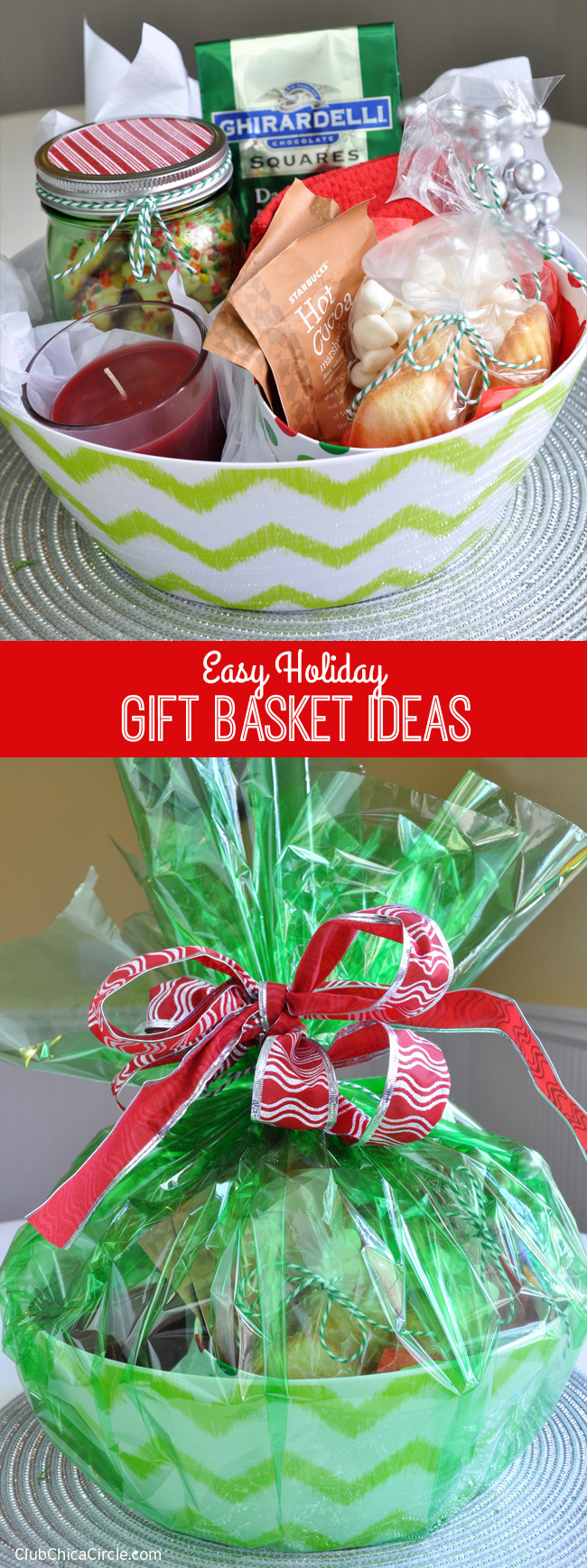 Christmas Basket DIY
 Easy Holiday Gift Basket Ideas Giveaway