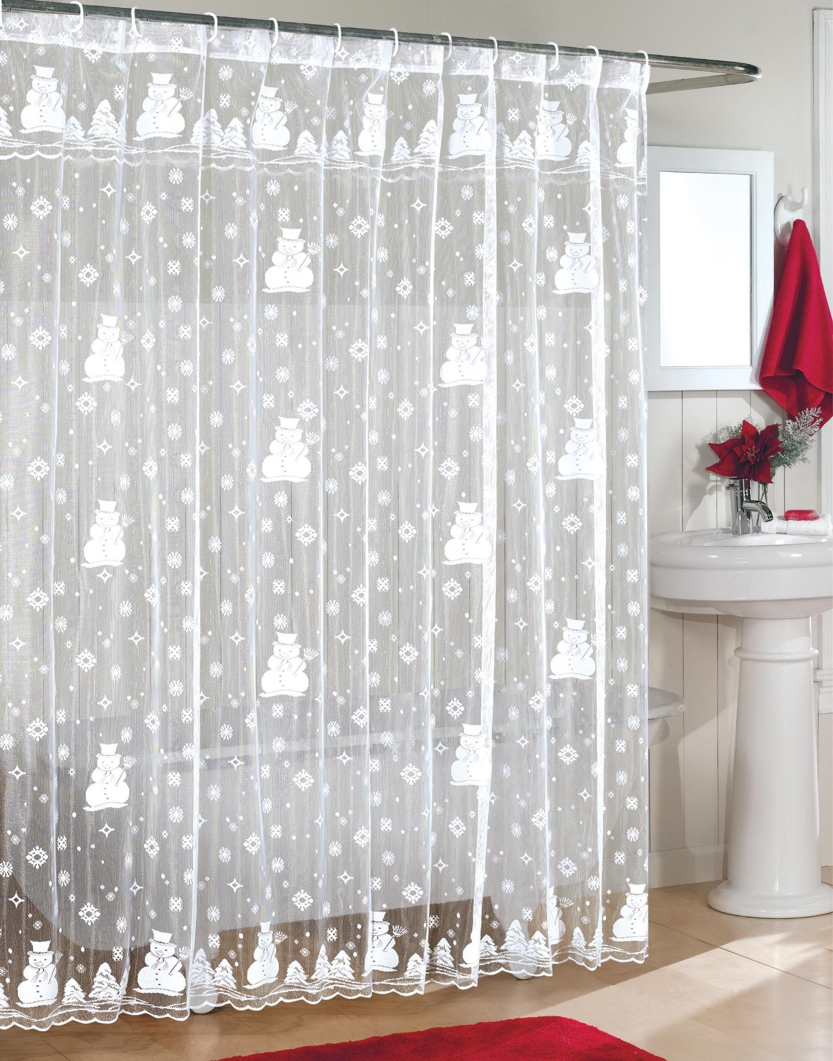 Christmas Bathroom Curtains
 Snowman Shower Curtain Sets • fy Christmas