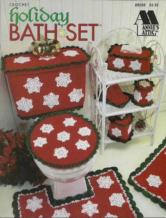 Christmas Bathroom Decor Set
 HOLIDAY BATH SETCROCHET BATHROOM DECOR PATTERN BOOK by