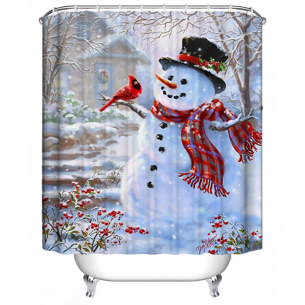 Christmas Bathroom Decor Sets
 2018 Wholesale 3D Christmas Shower Curtain Waterproof