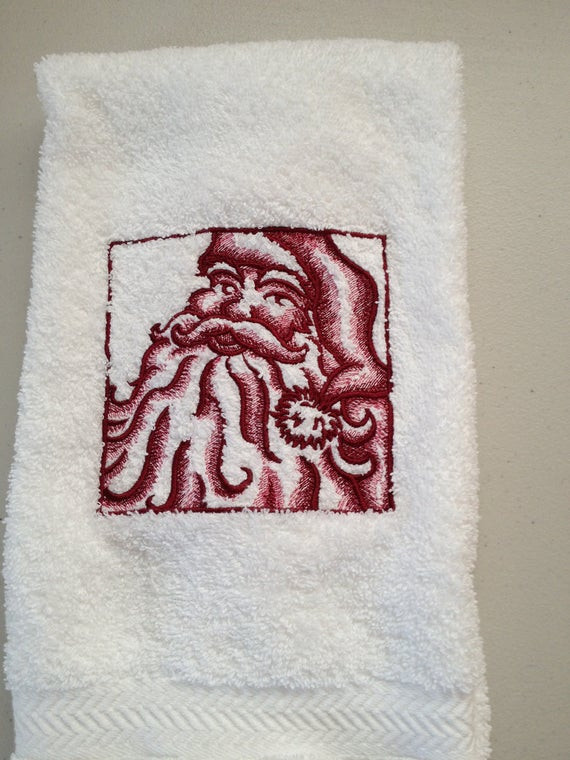 Christmas Bathroom Hand Towels
 Items similar to Christmas Santa bathroom hand towel on Etsy