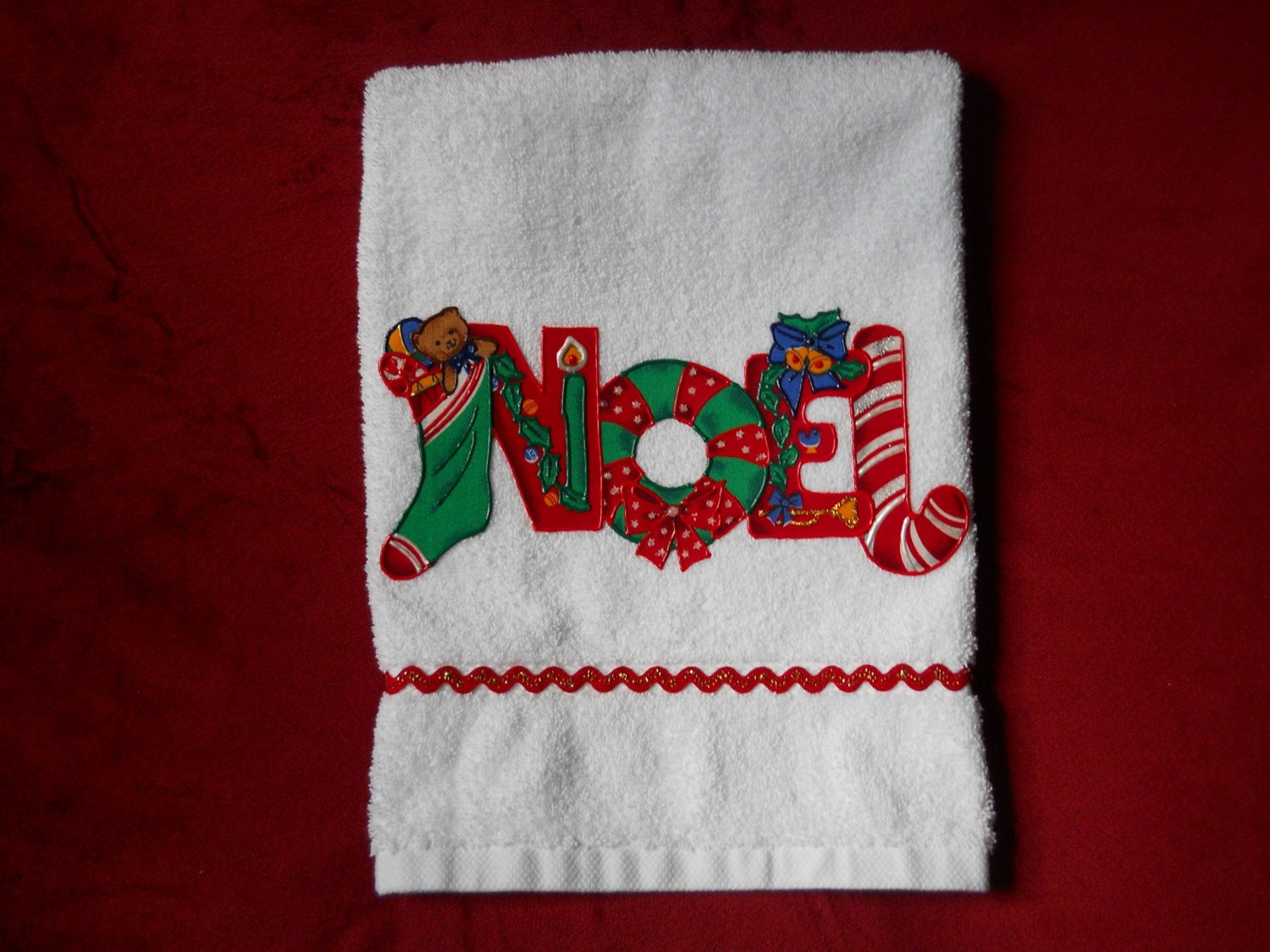 Christmas Bathroom Hand Towels
 Christmas Hand Towel Bathroom or Kitchen NOEL by Ds5Adventures