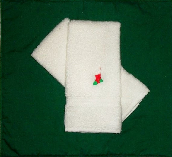 Christmas Bathroom Hand Towels
 Christmas Hand Towels Christmas Stocking Bath Towel White