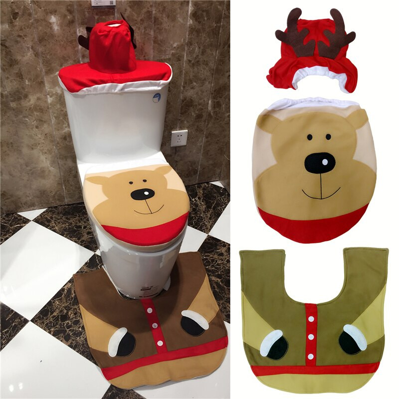 Christmas Bathroom Rug Sets
 Aliexpress Buy Hot 3pcs set Christmas Bear Toilet
