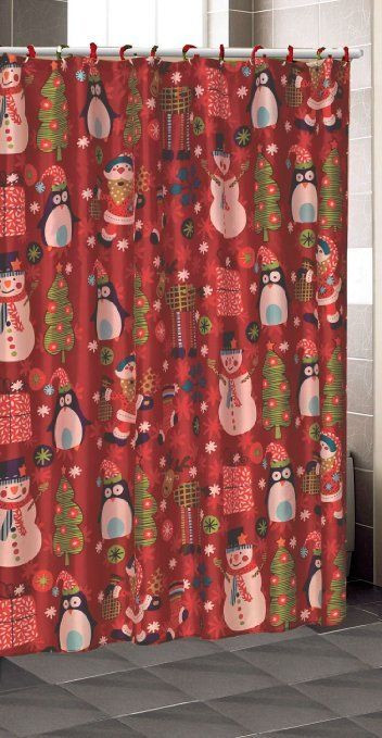 Christmas Bathroom Rug Sets
 15 Pc Christmas Bathroom Set Shower Curtain 12 Rings