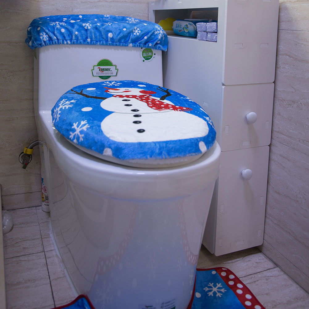 Christmas Bathroom Rug Sets
 Christmas Santa Snowman Reindeer Toliet Seat Cover