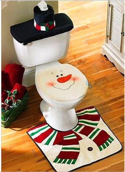 Christmas Bathroom Rug Sets
 2015 New XMAS Snowman Toilet Seat Cover Rug Bathroom Mat