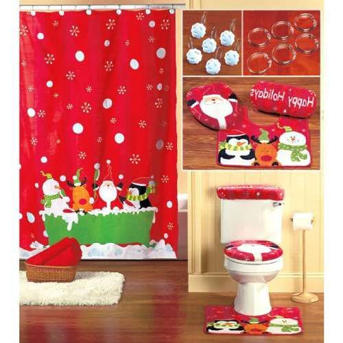 Christmas Bathroom Set
 Christmas Shower Curtain Set