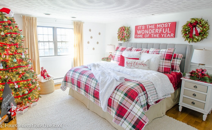 Christmas Bedroom Decoration
 Our Plaid Christmas Bedroom Four Generations e Roof