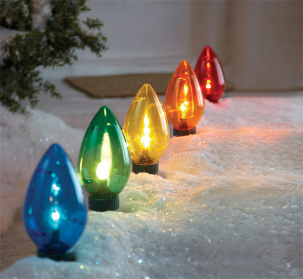 Christmas Bulb Path Lights
 Giant Light Christmas Pathway Markers now only $25 49