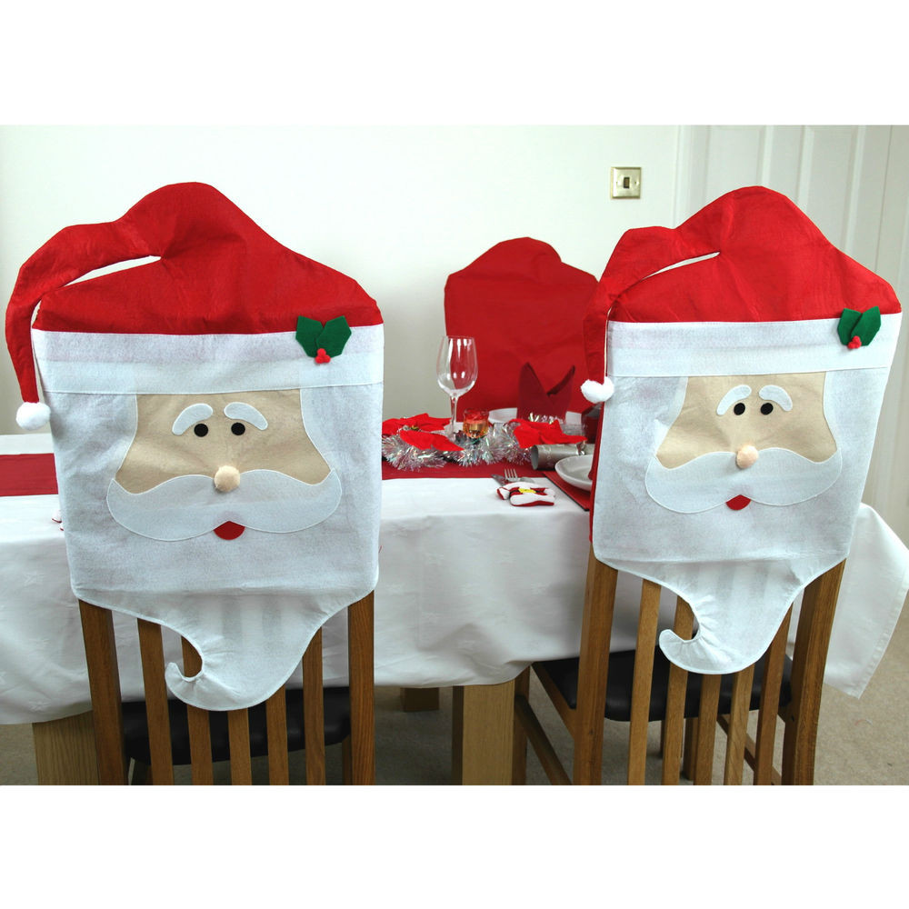 Christmas Chair Covers
 2 x Santa Dining Chair Covers Father Christmas Decorations
