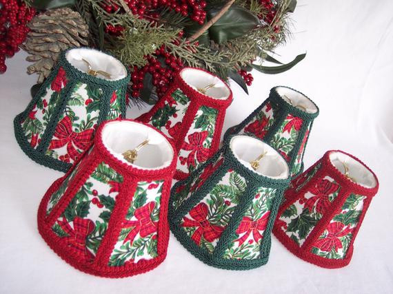 Christmas Chandelier Lamp Shades
 Holiday X Mas chandelier Shades Set of 6