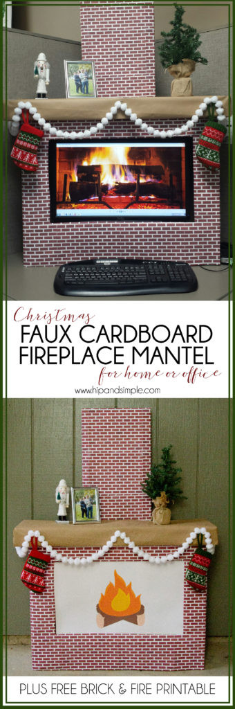 Christmas Corrugated Fireplace Brick Paper
 Christmas Faux Cardboard Fireplace Mantel JESSIKA REED