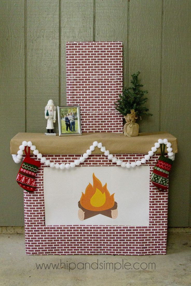 Christmas Corrugated Fireplace Brick Paper
 25 best ideas about Cardboard fireplace on Pinterest