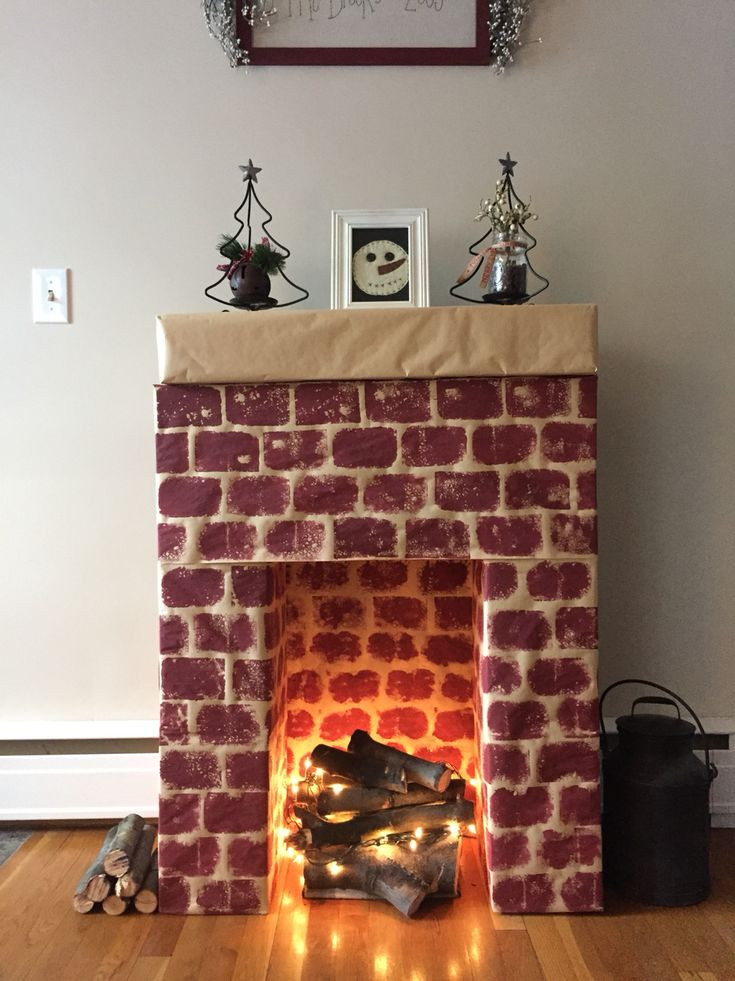 Christmas Corrugated Fireplace Brick Paper
 Best 25 Cardboard fireplace ideas only on Pinterest