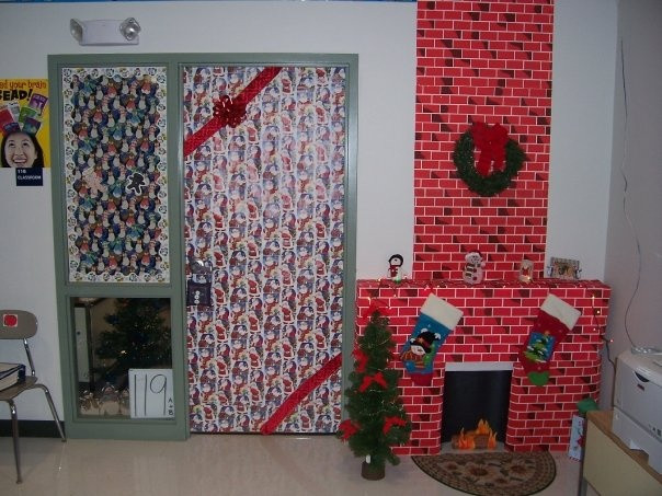 Christmas Corrugated Fireplace Brick Paper
 Our Holiday Decorations in 2008 The fireplace was created
