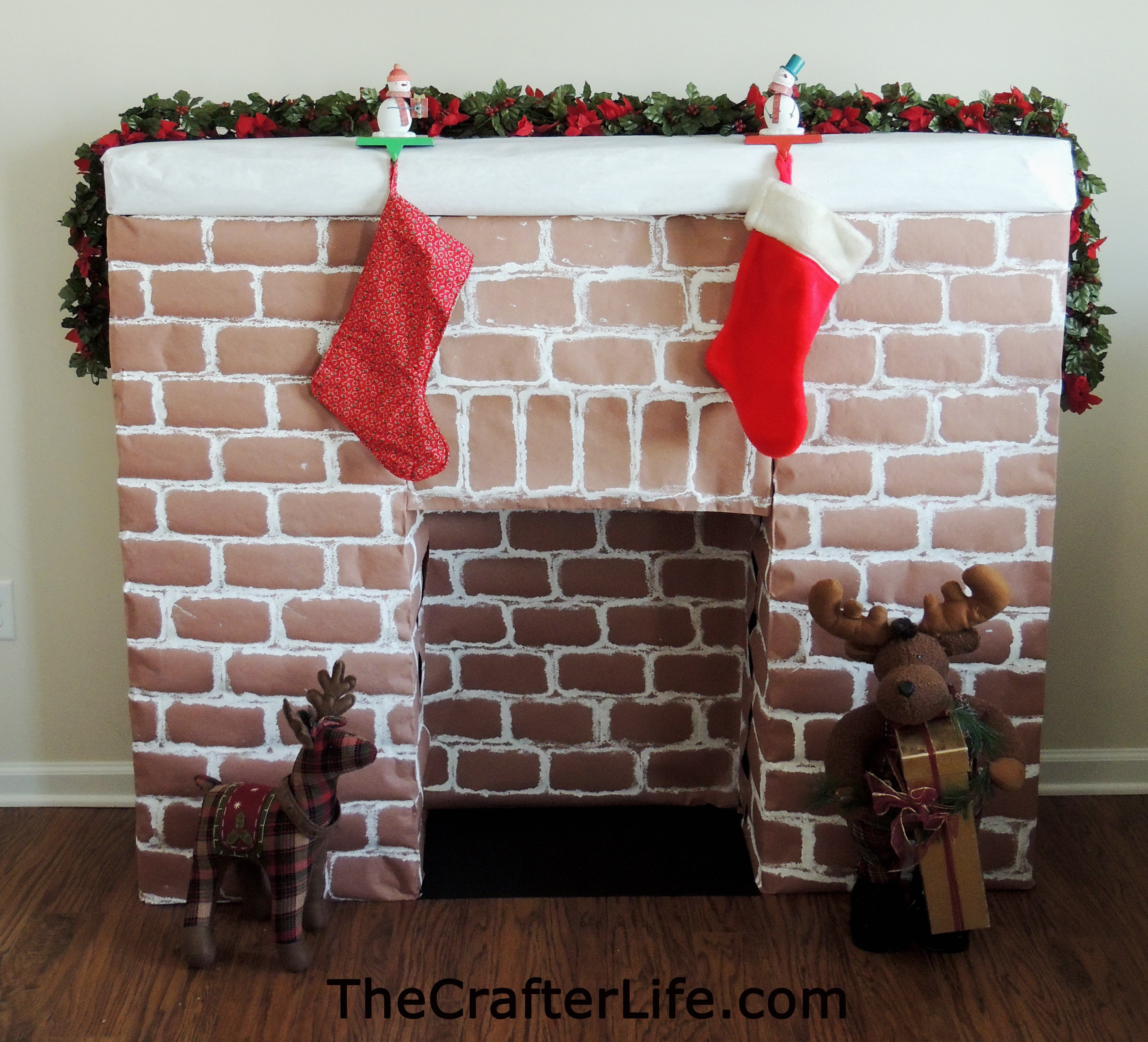 Christmas Corrugated Fireplace Brick Paper
 Cardboard Fireplace The Crafter Life