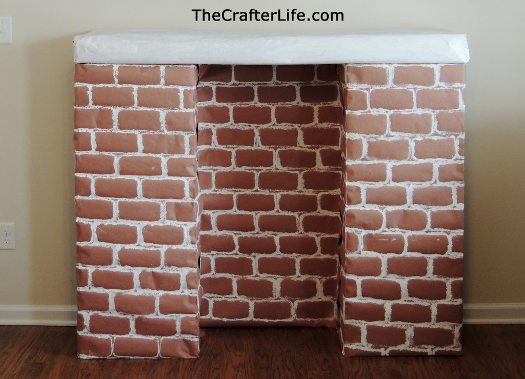 Christmas Corrugated Fireplace Brick Paper
 Cardboard Fireplace The Crafter Life