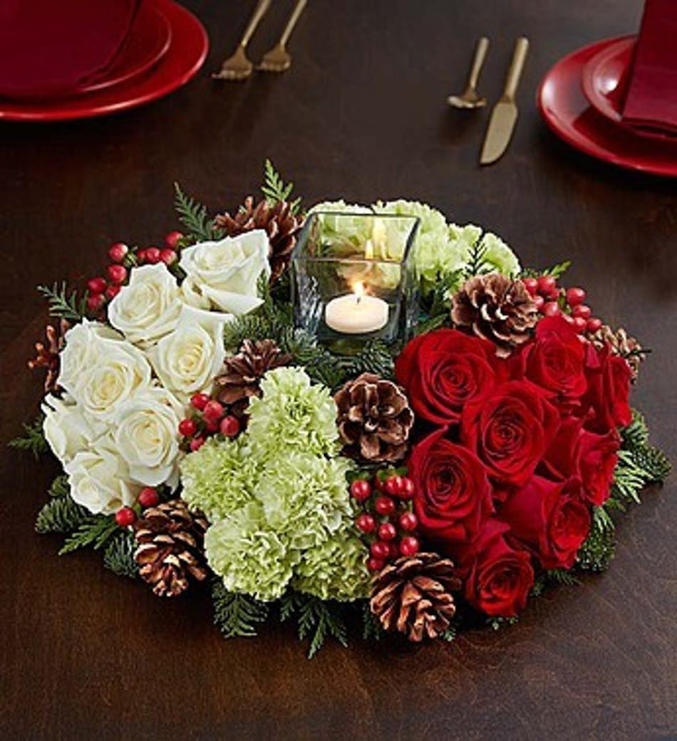 Christmas Day Flower Delivery
 Very Merry Modern Centerpiece Kansas City Florist