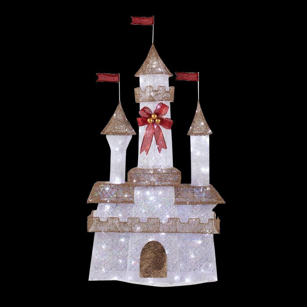 Christmas Decor At Home Depot
 Home Accents Holiday 6 ft Pre Lit Twinkling Castle TY373