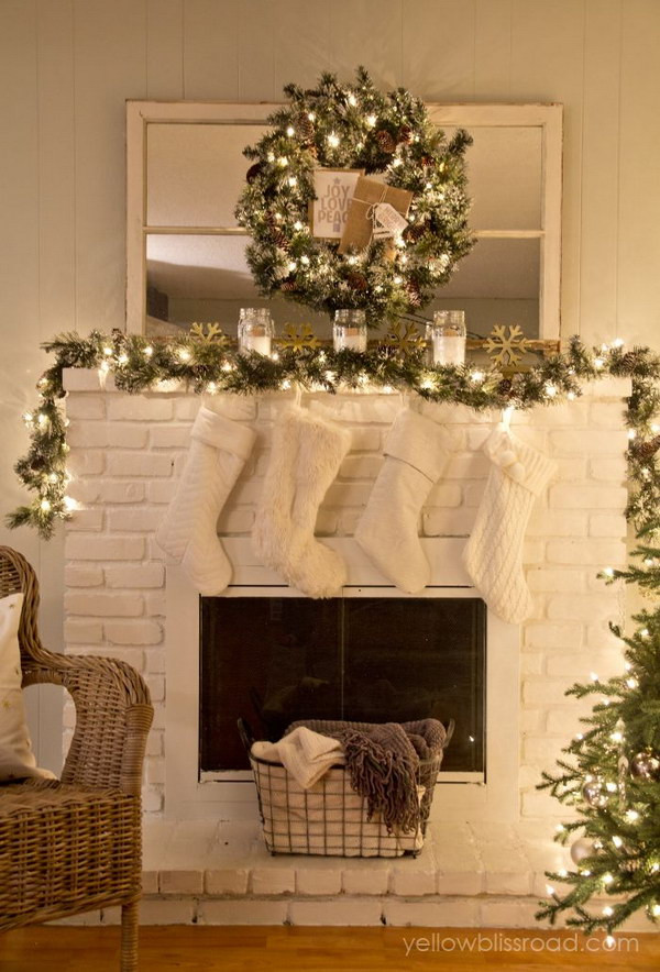Christmas Decor Fireplace
 25 Gorgeous Christmas Mantel Decoration Ideas & Tutorials