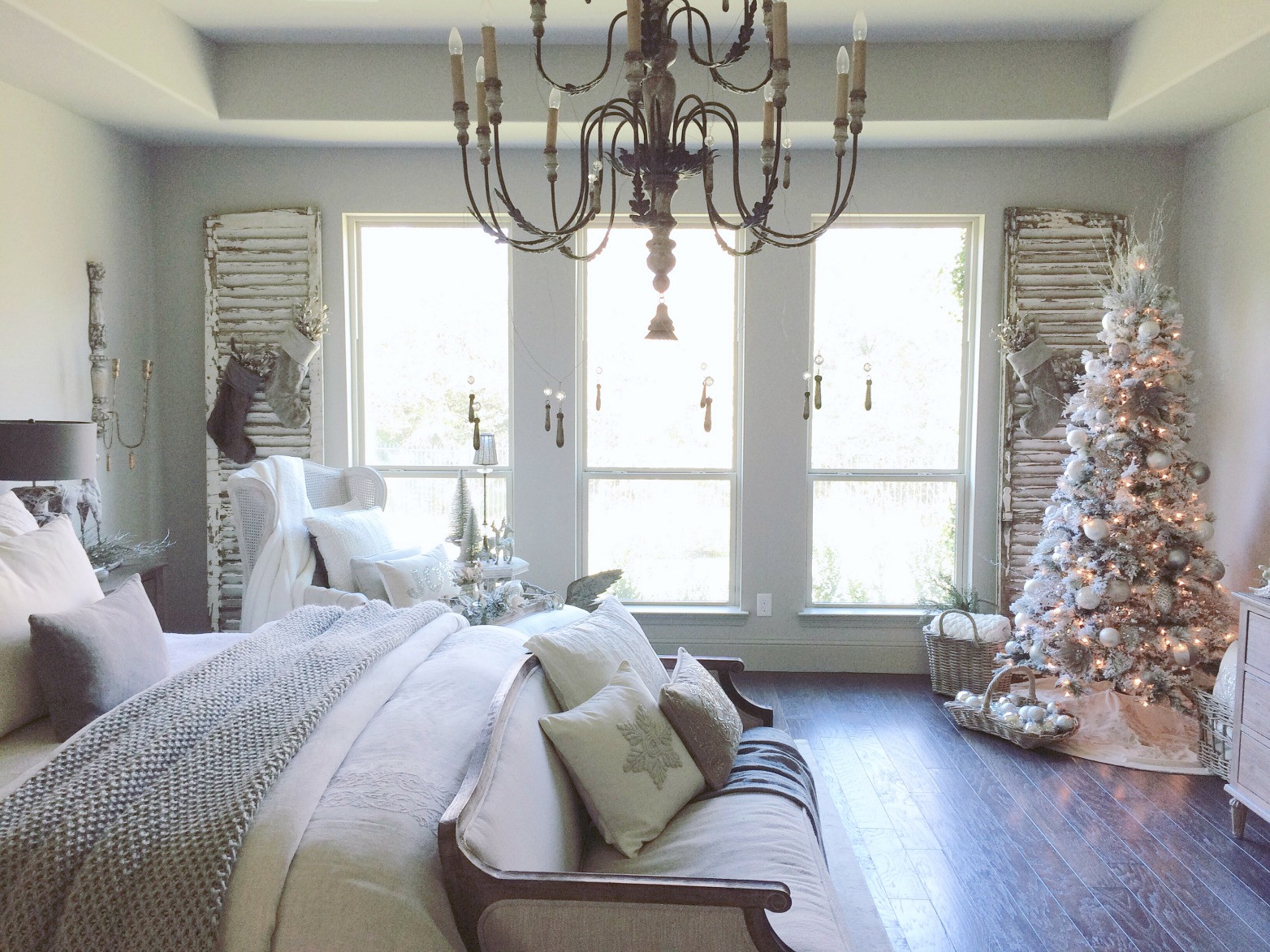 Christmas Decorated Bedroom
 Decor Gold Room Tour Just a Girl Blog
