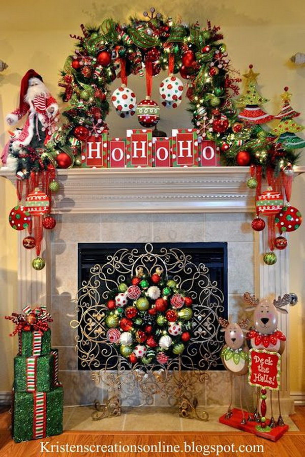 Christmas Decoration Fireplace Mantel
 25 Gorgeous Christmas Mantel Decoration Ideas & Tutorials
