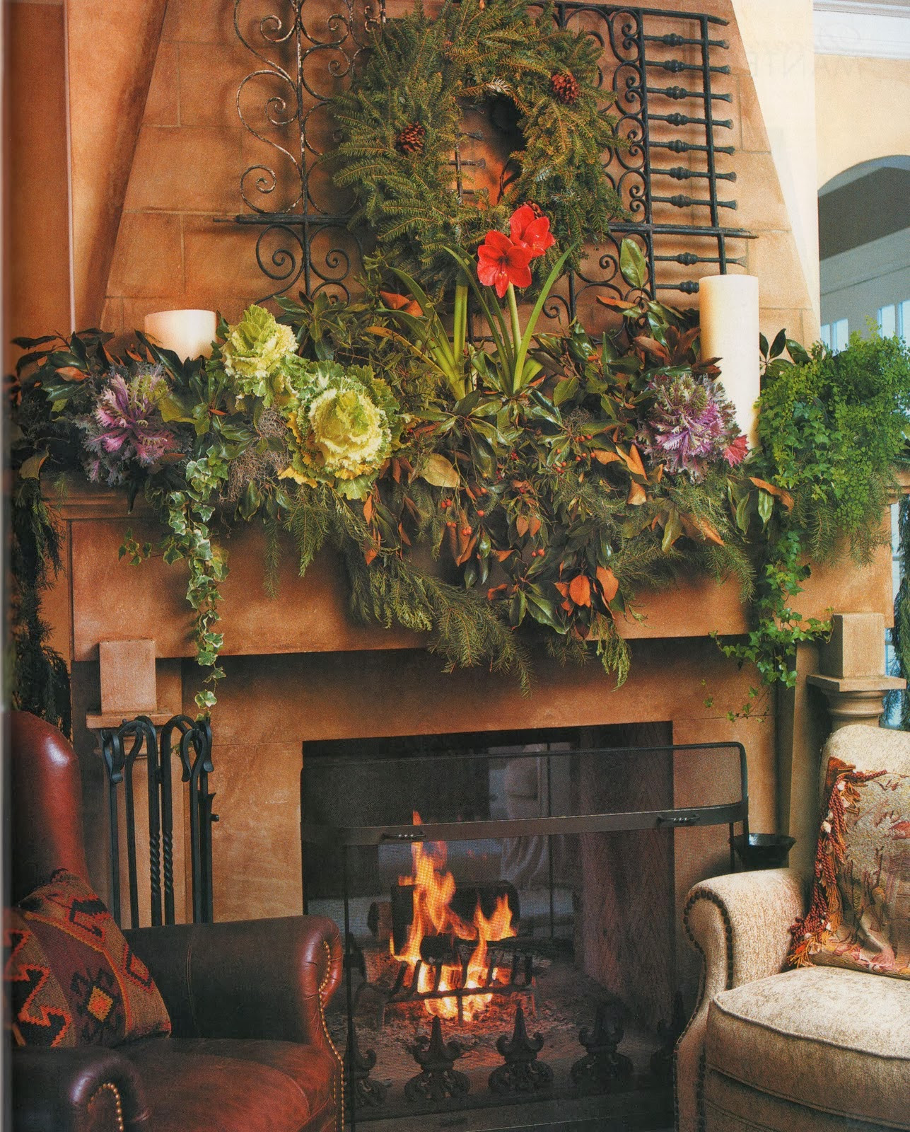 Christmas Decoration Fireplace Mantel
 Shabby in love Inspiring Christmas Fireplace Mantel
