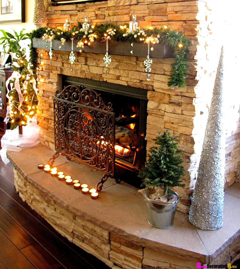 Christmas Decoration Fireplace Mantel
 Orange Xmas