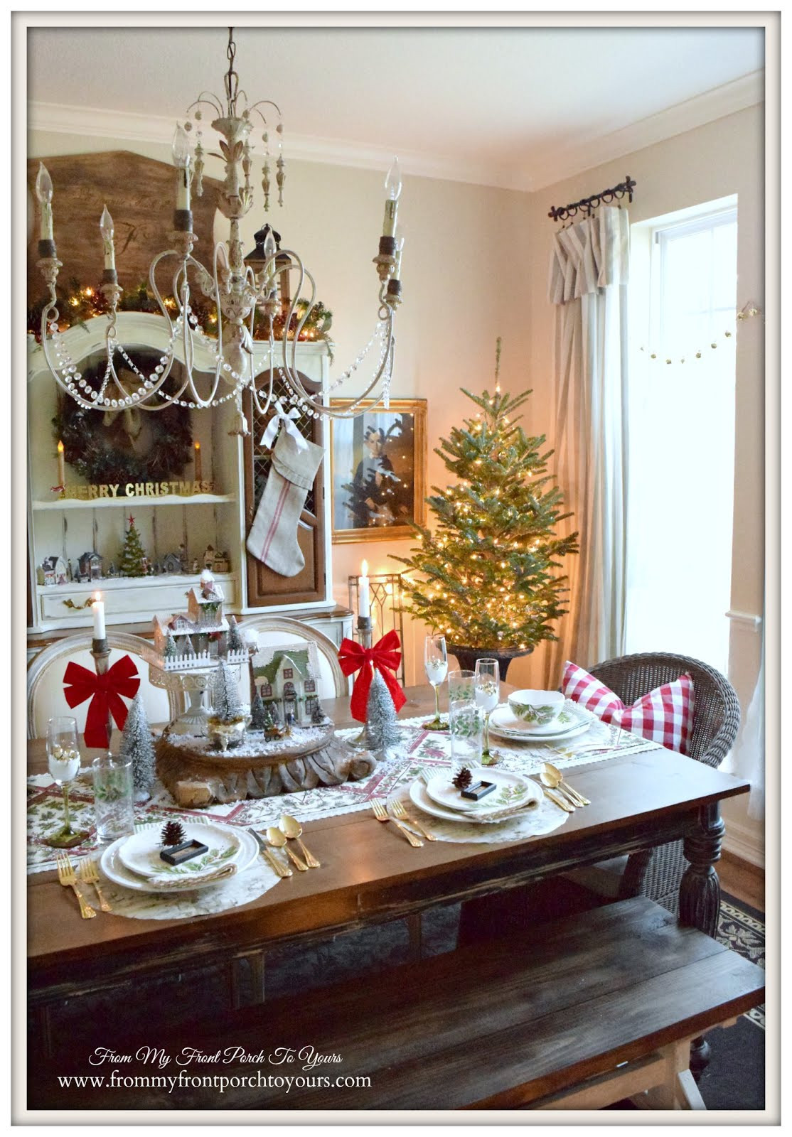 Christmas Dining Room
 From My Front Porch To Yours Farmhouse Christmas Dining Room