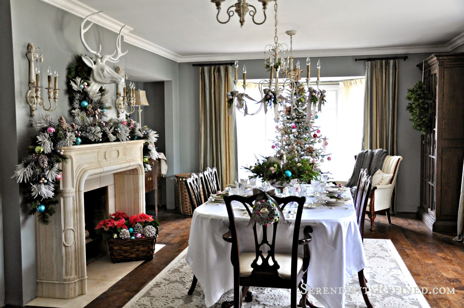 Christmas Dining Room
 Serendipity Refined Blog Frosty Pastel Dining Room