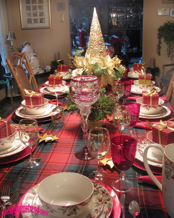 Christmas Dining Table Decorating
 50 Most Beautiful Christmas Table Decorations – I love Pink