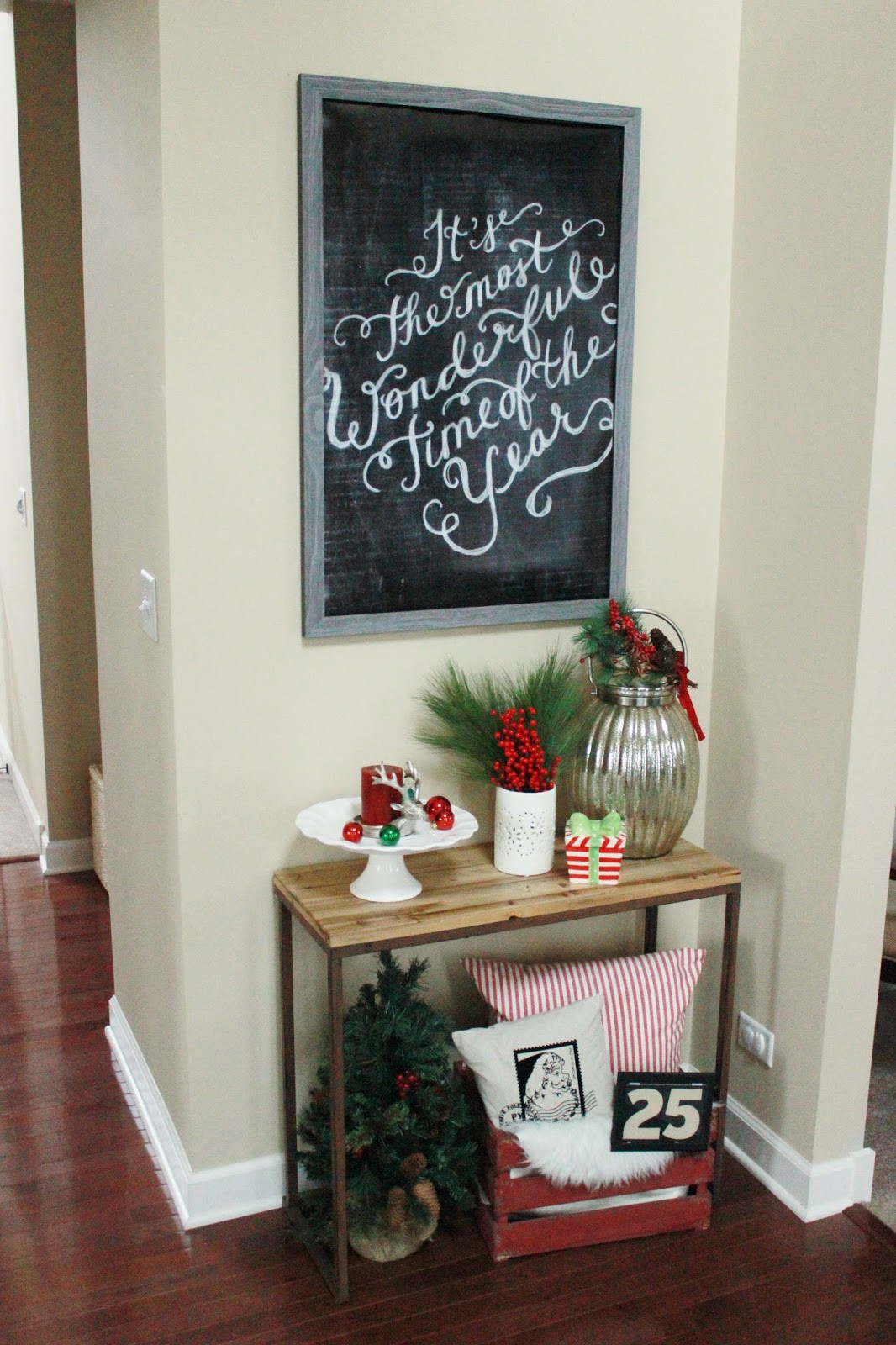 Christmas Entryway Decor
 Our Christmas Entryway Holiday Vignette
