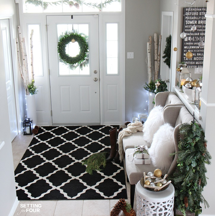 Christmas Entryway Decor
 Christmas Home Tour with Country Living Setting for Four